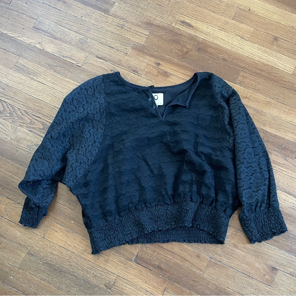 Mayle Black V-Neck Lace Blouse